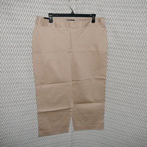 Kenneth Cole Capri Cropped Pants Women's 12 NWT Beige Khaki